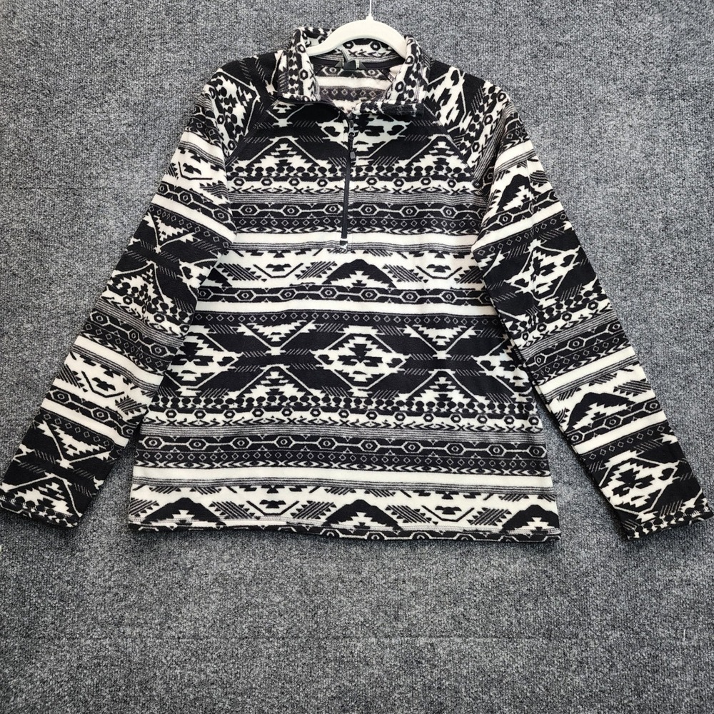 Eddie Bauer Womens Aztec Geometric Fleece Gorpcore Quarter Zip Pullover Size L - Picture 7 of 7
